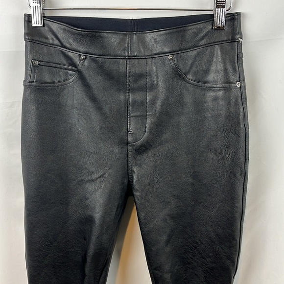 Spanx Black Faux Leather-Like Pull-on Ankle Stretchy Skinny Pants Size S -‎ NEW - Picture 4 of 12
